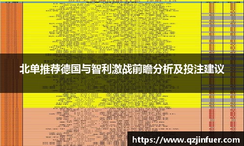 北单推荐德国与智利激战前瞻分析及投注建议